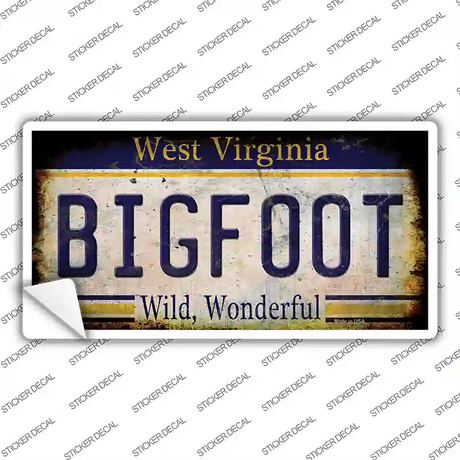 Bigfoot West Virginia Novelty Sticker Decal Small