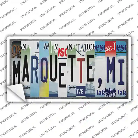 Marquette MI Strip Art Novelty Sticker Decal Small