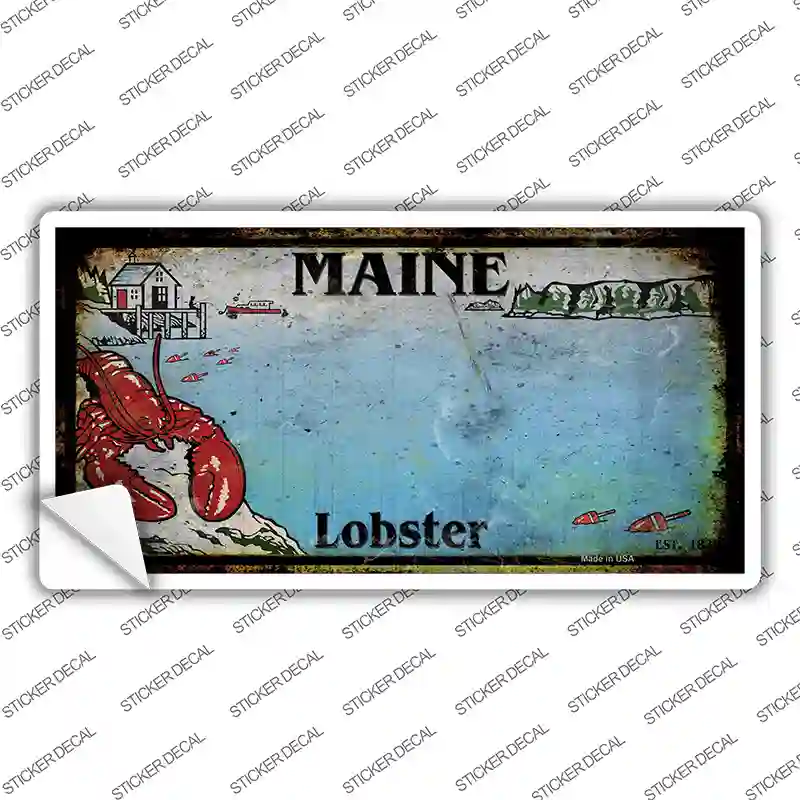 Maine Lobster Blank Rusty Novelty Sticker Decal Small