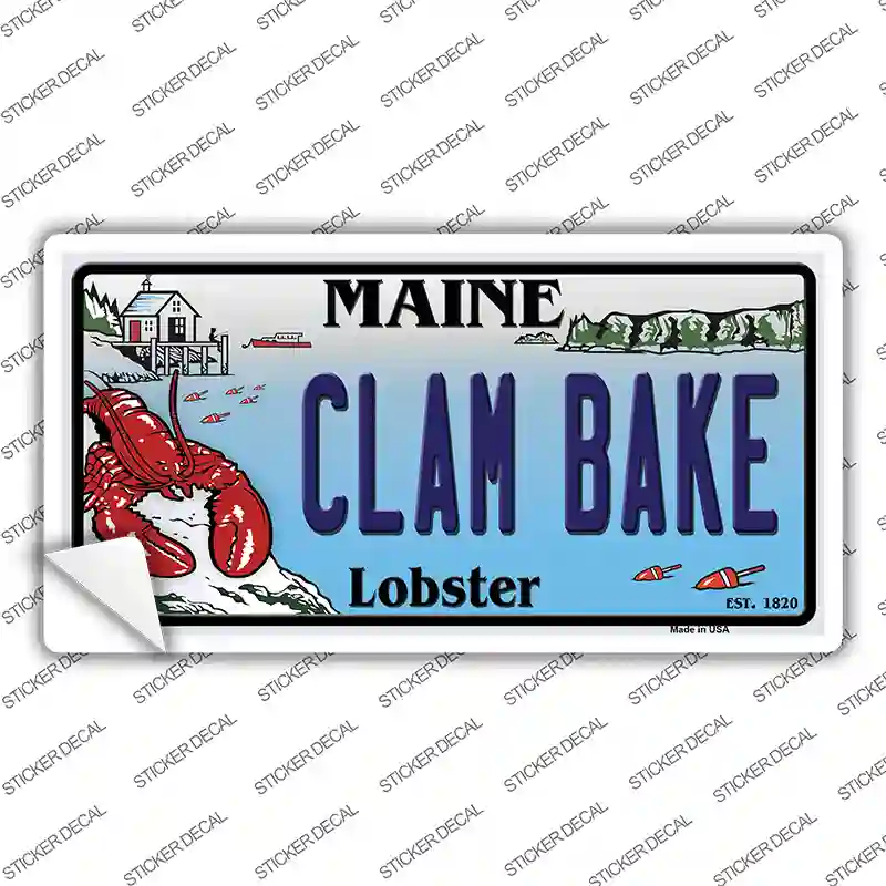 Clam Bake Maine Lobster Novelty Sticker Decal Small