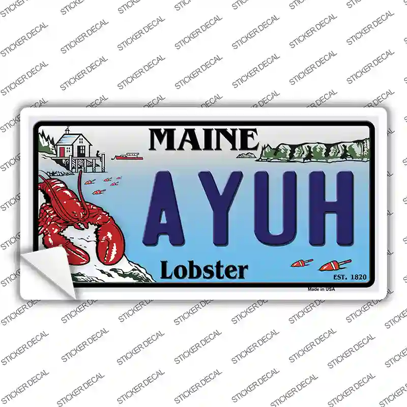 Ayuh Maine Lobster Novelty Sticker Decal Small