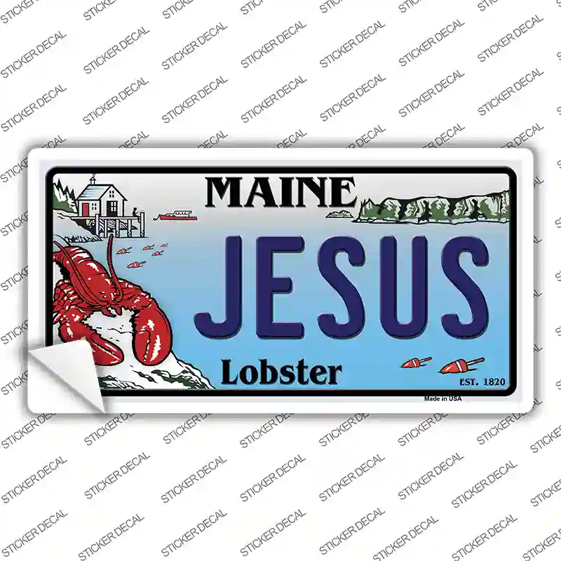 Jesus Maine Lobster Novelty Sticker Decal Small