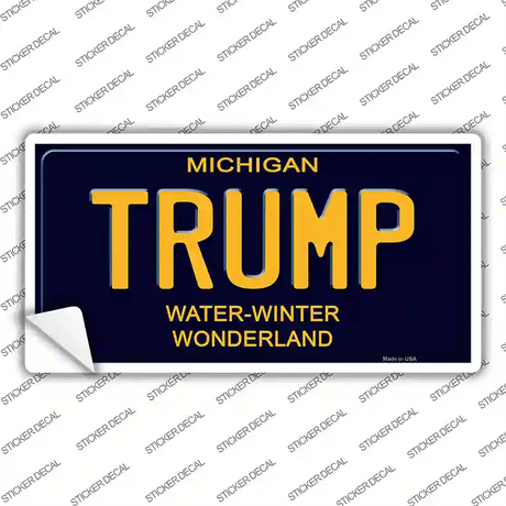 Trump Michigan Blue Novelty Rectangular Sticker Decal Small