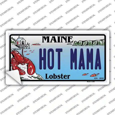 Hot Mama Maine Lobster Novelty Sticker Decal Small