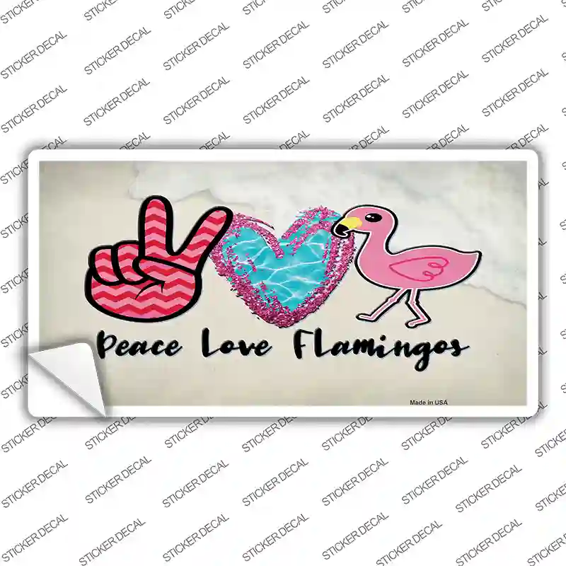 Peace Love Flamingos Novelty Sticker Decal