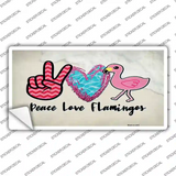 Peace Love Flamingos Novelty Sticker Decal