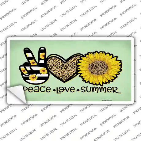 Peace Love Summer Sunflower Novelty Sticker Decal Small