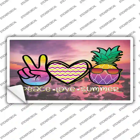 Peace Love Summer Pineapple BeachNovelty Sticker Decal Small