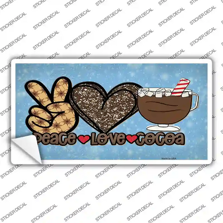 Peace Love Cocoa Novelty Sticker Decal Small