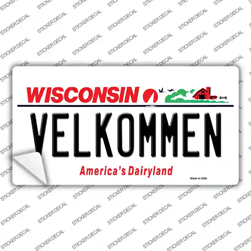 Velkommen Wisconsin Novelty Sticker Decal