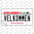 Velkommen Wisconsin Novelty Sticker Decal Small