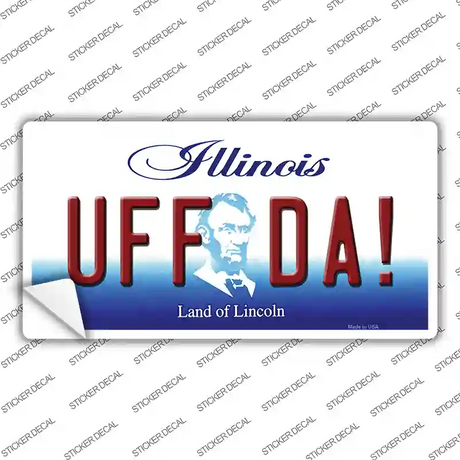 Uff Da Illinois Novelty Sticker Decal Small