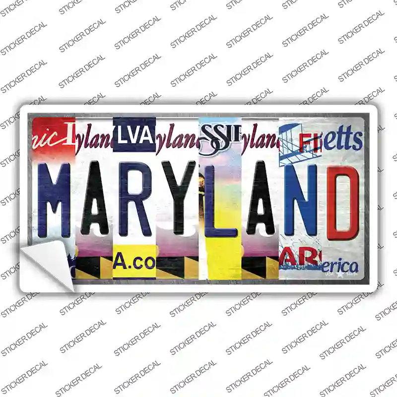 Maryland Strip Art Novelty Sticker Decal Small