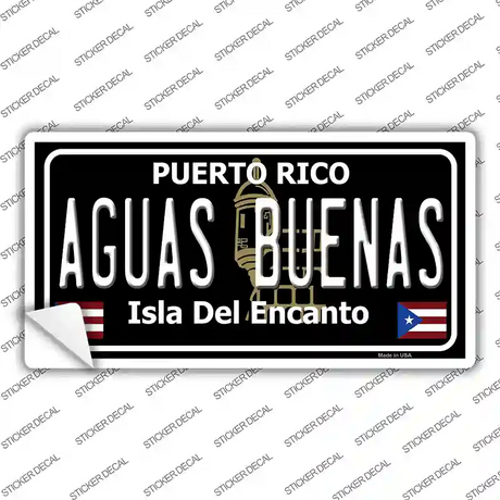 Aguas Buenas Puerto Rico Black Novelty Sticker Decal Small