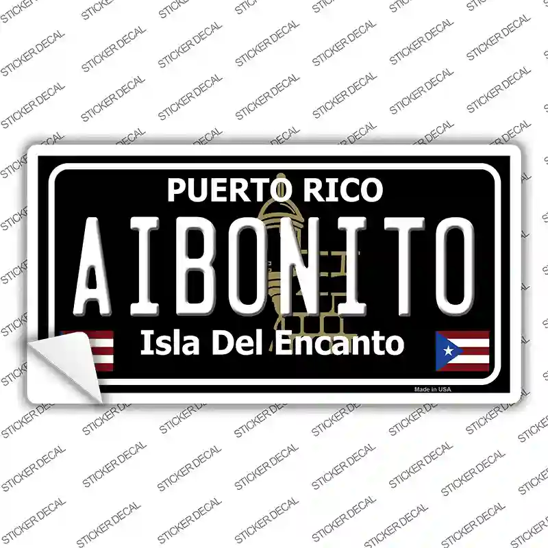 Aibonito Puerto Rico Black Novelty Sticker Decal