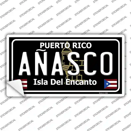 Anasco Puerto Rico Black Novelty Sticker Decal Small