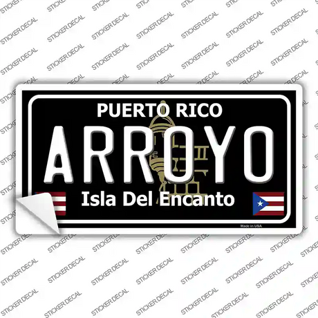 Arroyo Puerto Rico Black Novelty Sticker Decal Small