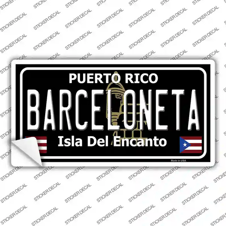 Barceloneta Puerto Rico Black Novelty Sticker Decal Small