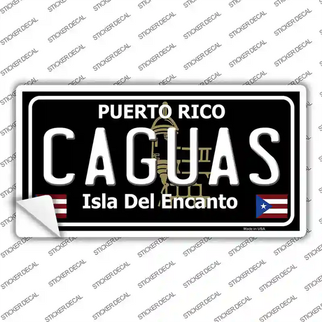 Caguas Puerto Rico Black Novelty Sticker Decal Small