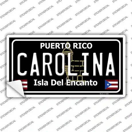 Carolina Puerto Rico Black Novelty Sticker Decal Small