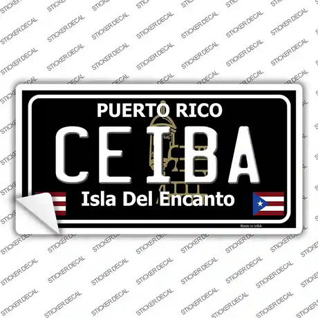 Ceiba Puerto Rico Black Novelty Sticker Decal Small