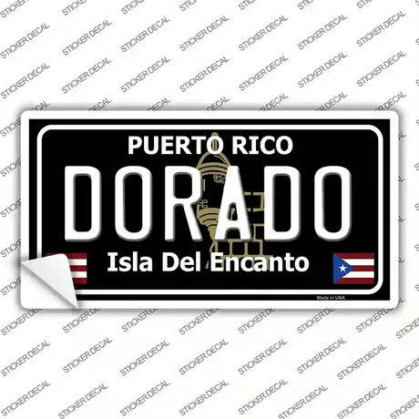 Dorado Puerto Rico Black Novelty Sticker Decal Small