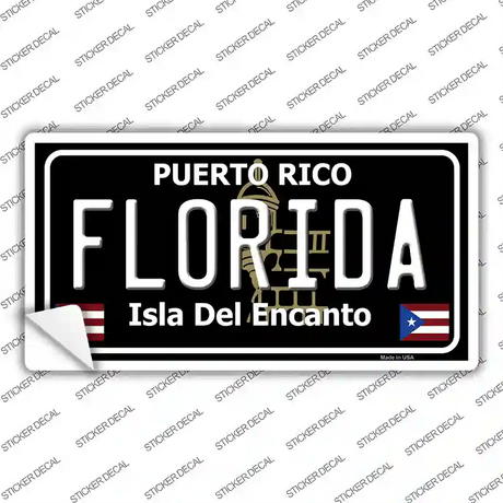 Florida Puerto Rico Black Novelty Sticker Decal Small