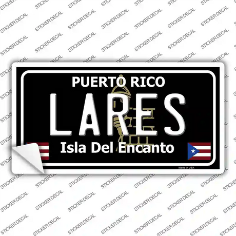 Lares Puerto Rico Black Novelty Sticker Decal Small