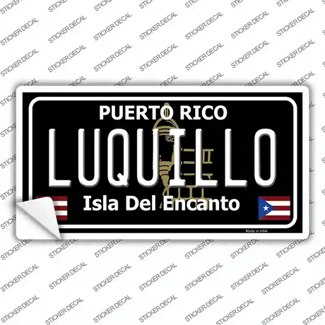 Luquillo Puerto Rico Black Novelty Sticker Decal Small