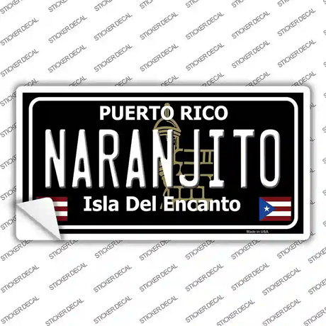 Naranjito Puerto Rico Black Novelty Sticker Decal Small