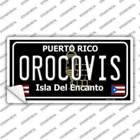 Orocovis Puerto Rico Black Novelty Sticker Decal Small