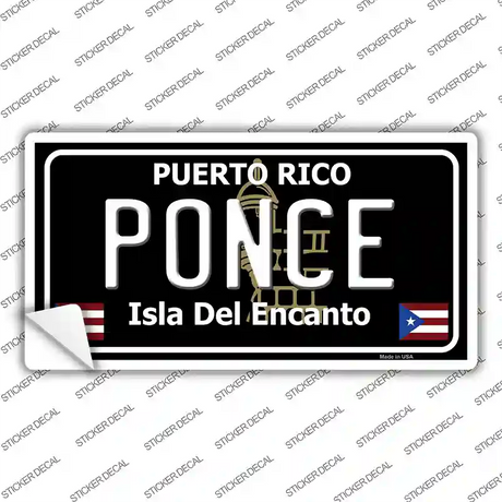 Ponce Puerto Rico Black Novelty Sticker Decal Small