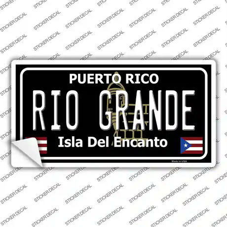 Rio Grande Puerto Rico Black Novelty Sticker Decal Small