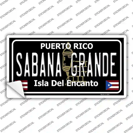 Sabana Grande Puerto Rico Black Novelty Sticker Decal Small