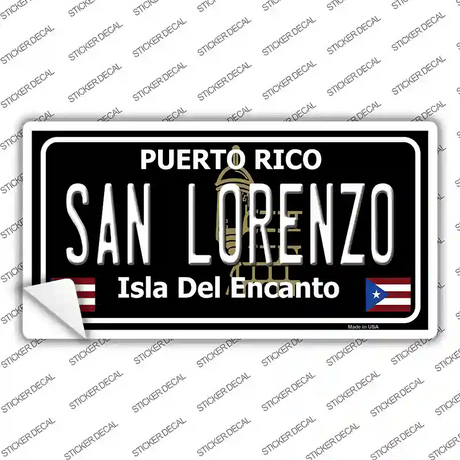 San Lorenzo Puerto Rico Black Novelty Sticker Decal Small