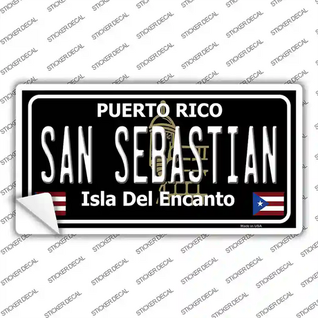 San Sebastian Puerto Rico Black Novelty Sticker Decal Small