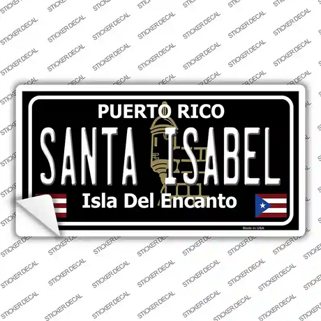 Santa Isabel Puerto Rico Black Novelty Sticker Decal Small