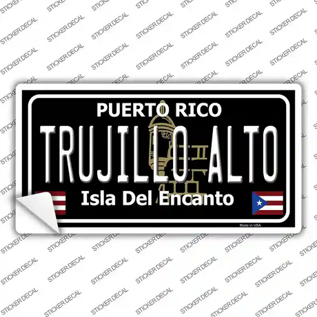 Trujillo Alto Puerto Rico Black Novelty Sticker Decal Small