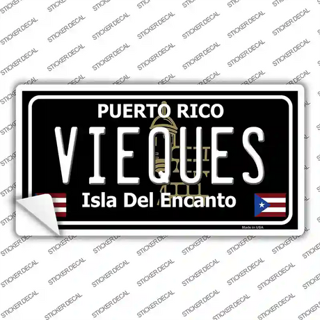 Vieques Puerto Rico Black Novelty Sticker Decal Small