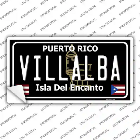 Villalba Puerto Rico Black Novelty Sticker Decal Small