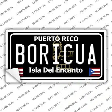 Boricua Puerto Rico Black Novelty Sticker Decal Small