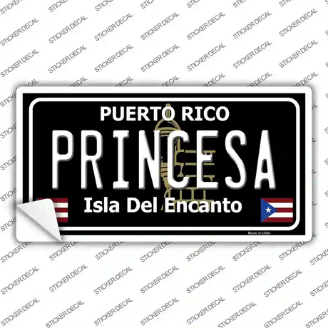 Princesa Puerto Rico Black Novelty Sticker Decal Small