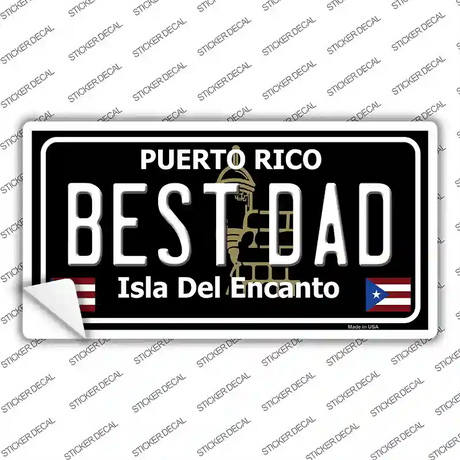 Best Dad Puerto Rico Black Novelty Sticker Decal Small