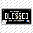 Blessed Puerto Rico Black Novelty Sticker Decal Small