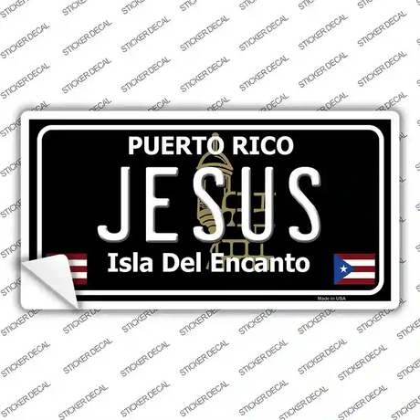 Jesus Puerto Rico Black Novelty Sticker Decal Small