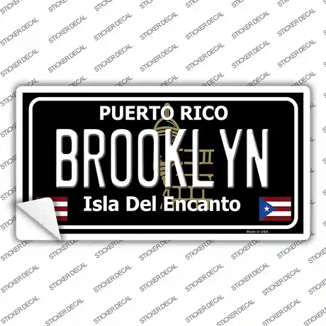 Brooklyn Puerto Rico Black Novelty Sticker Decal Small