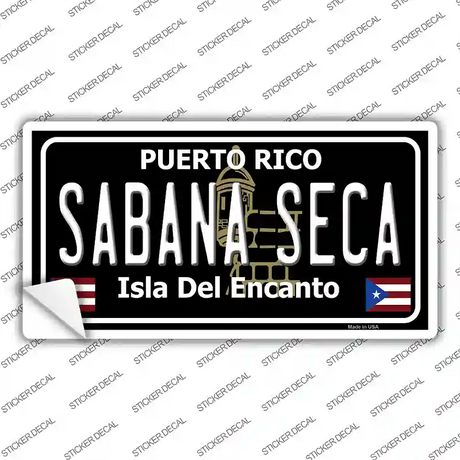 Sabana Seca Puerto Rico Black Novelty Sticker Decal Small