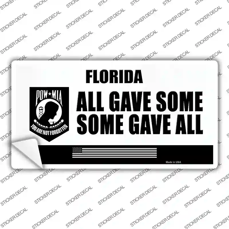 Florida POW MIA Some Gave All Novelty Sticker Decal Small