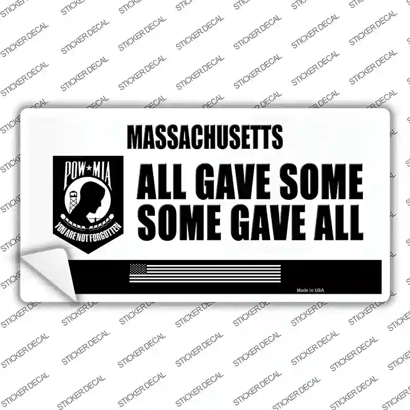 Massachusetts POW MIA Some Gave All Novelty Sticker Decal Small