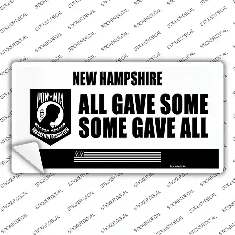 New Hampshire POW MIA Some Gave All Novelty Sticker Decal Small